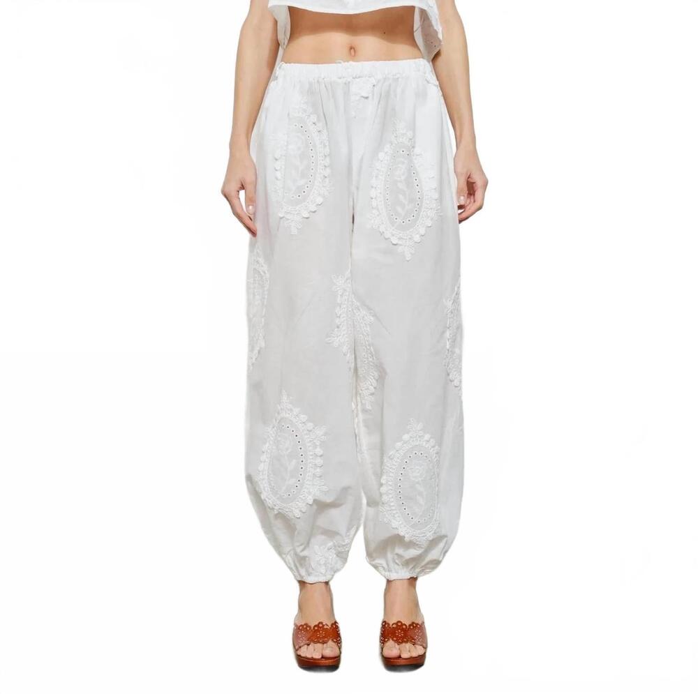 NEW LOUCIA owen embroidered jogger in white